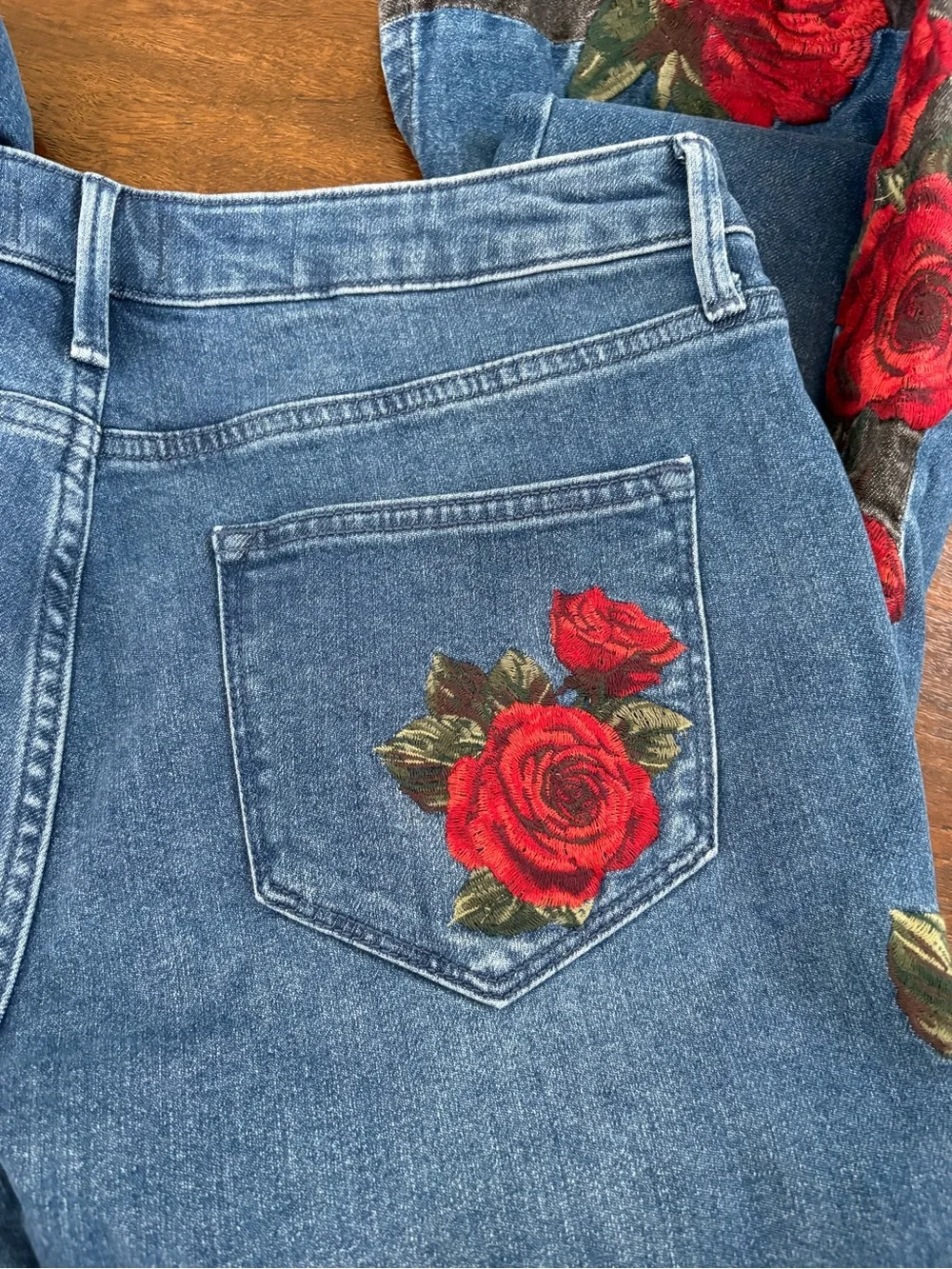 NWT Free People  X Driftwood Fab Farrah Midnight Rose Wide Leg Jeans 32W